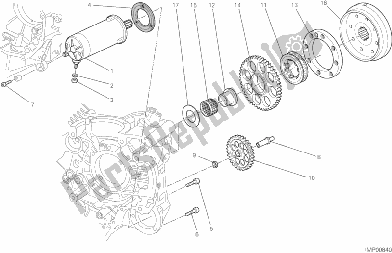 Todas as partes de Partida Elétrica E Ignição do Ducati Hypermotard Brasil 821 2014